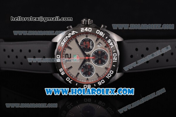 Tag Heuer Formula I Chronograph Senna Special Edition Miyota OS20 Quartz PVD Case with Grey Dial and Stick Markers - Click Image to Close